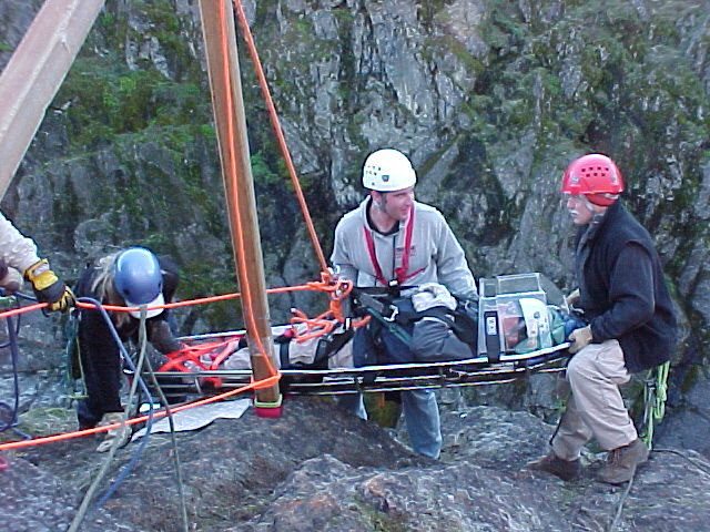 Erin helps get littter over the edge